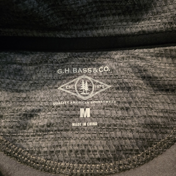 G.H. Bass Men's Quarter Zip Fleece Top Zippered Chest Pocket Size M Medium Gray - Picture 6 of 11